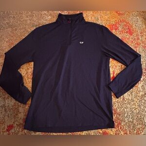 Vineyard Vines Pullover Sweatshirt Navy Blue Quarter Zip Size Large. No Tag.